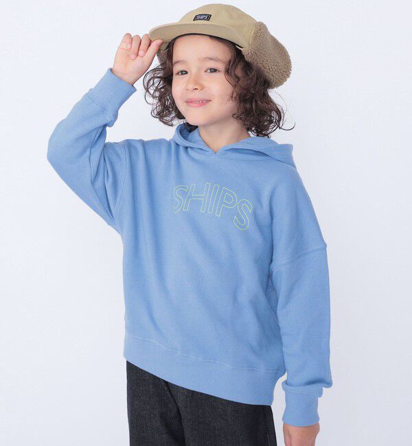SHIPS KIDS「【WEB限定】SHIPS KIDS:100～160cm / SHIPS ラウンド ロゴ パーカ」|パーカー|ライトブルー