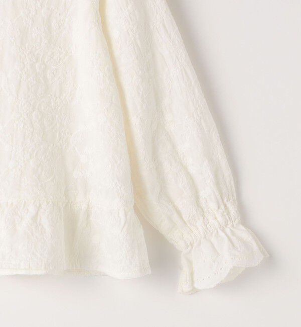 SHIPS KIDS「SHIPS KIDS:100～130cm /刺繍 フリルカラー ブラウス」|シャツ・ブラウス|