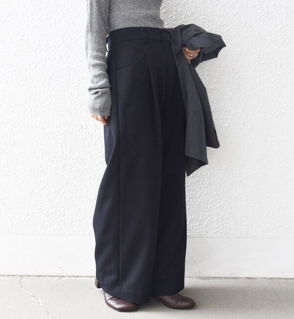 SHIPS for women「〈洗濯機可能〉ウールライク ポケット デザイン ワイド パンツ」|その他|