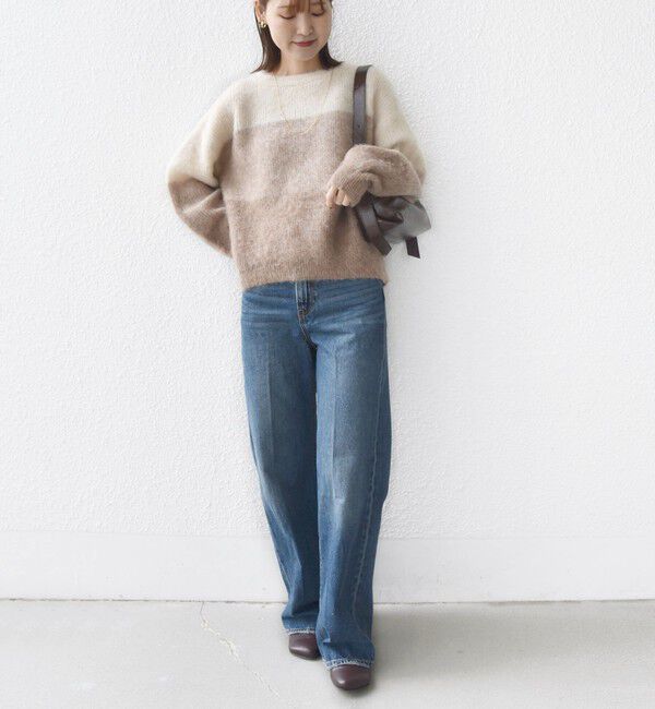 SHIPS for women「【WEB限定】〈手洗い可能〉モヘヤ混 グラデーション ニット プルオーバー」|ニット・セーター|