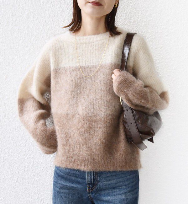 SHIPS for women「【WEB限定】〈手洗い可能〉モヘヤ混 グラデーション ニット プルオーバー」|ニット・セーター|