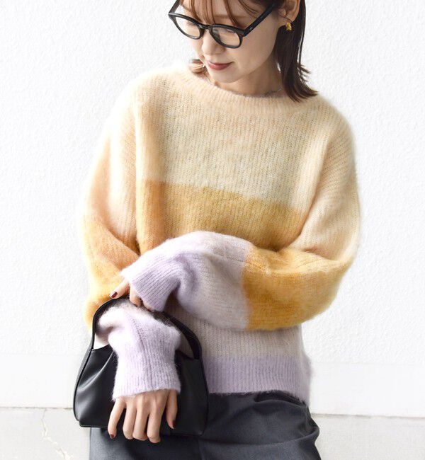 SHIPS for women「【WEB限定】〈手洗い可能〉モヘヤ混 グラデーション ニット プルオーバー」|ニット・セーター|ラベンダー