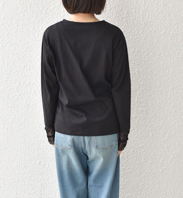 SHIPS Colors 「SHIPS Colors:〈手洗い可能〉レース 切替スリーブ カットソー◇」|Tシャツ・カットソー|