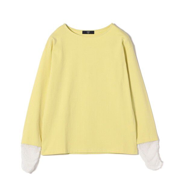 SHIPS Colors 「SHIPS Colors:〈手洗い可能〉レース 切替スリーブ カットソー◇」|Tシャツ・カットソー|