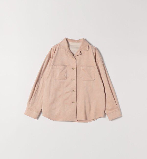 SHIPS any「SHIPS any:〈洗濯機可能〉ポリエステル スエード ポケット シャツ ジャケット」|その他|ピンク