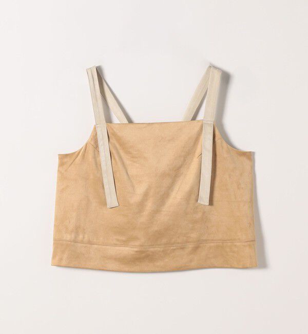 SHIPS any「SHIPS any:〈洗濯機可能〉ポリエステル スエード バイカラー ビスチェ」|ベスト・ジレ|ベージュ