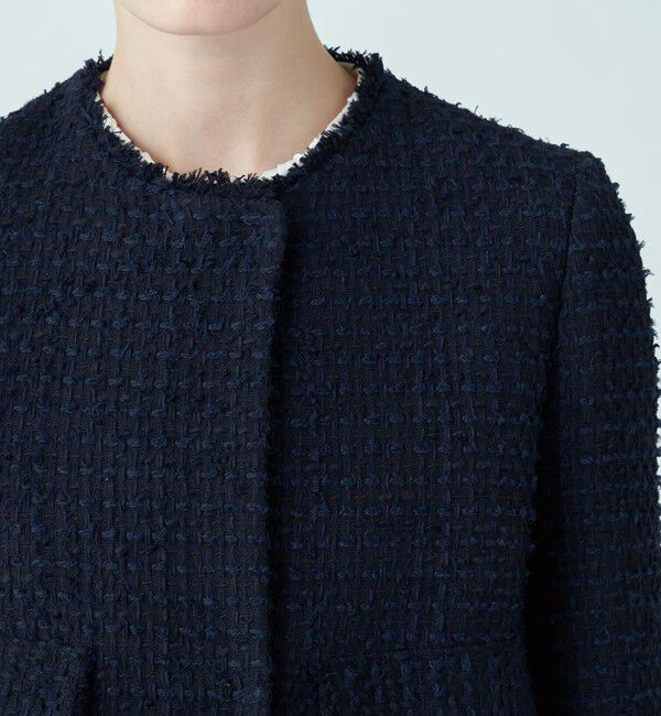 【美品】ballsey ミックスヤーンツイードノーカラージャケット　ネイビー ミックスヤーンツイード ノーカラージャケット（Ballsey）｜ルミネの