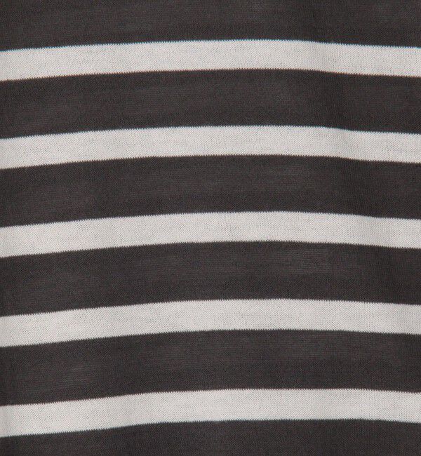 GALERIE VIE「クレープコットンボーダー ドロップショルダープルオーバー」|ニット・セーター|