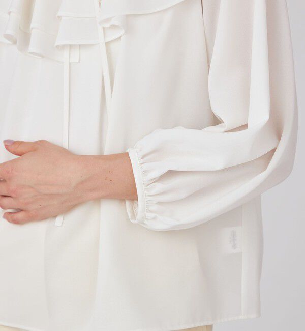 Ballsey「シアートロ ラッフルカラーブラウス」|シャツ・ブラウス|