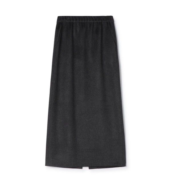 GALERIE VIE「スムースビーバー ストレートロングスカート」|タイト|17 チャコールグレー