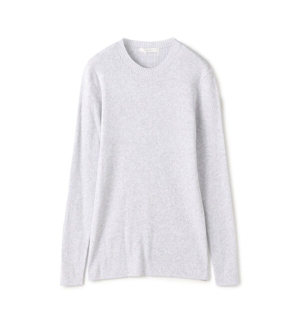 GALERIE VIE「ギザコットンリブ クルーネックプルオーバー」|ニット・セーター|13 ライトグレー