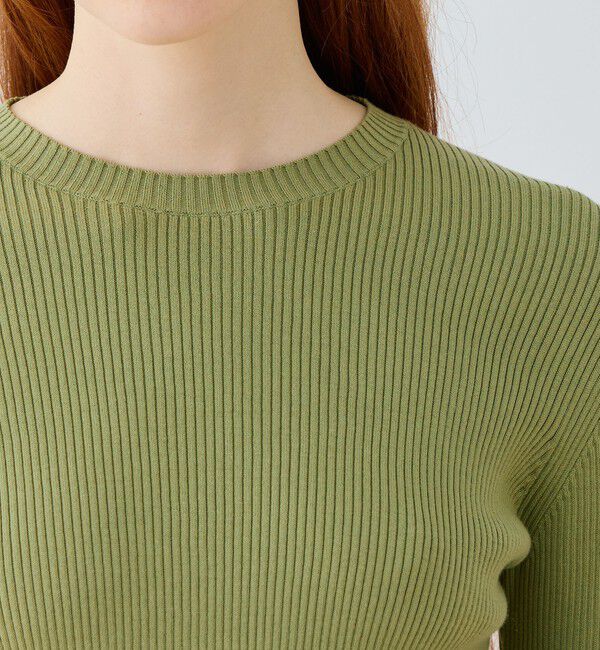 GALERIE VIE「ギザコットンリブ クルーネックプルオーバー」|ニット・セーター|