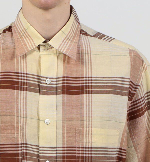 TOMORROWLAND MENS「コットンシルク マドラスチェック ハーフスリーブシャツ」|シャツ・ブラウス|