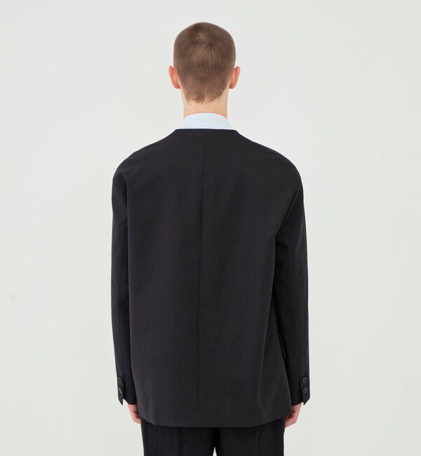 GALERIE VIE「ウォッシャブルギャバジン カラーレスジャケット」|ノーカラージャケット|