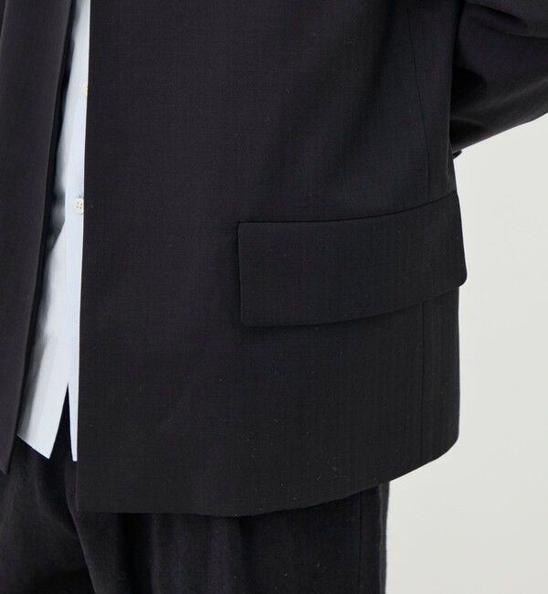 GALERIE VIE「ウォッシャブルギャバジン カラーレスジャケット」|ノーカラージャケット|