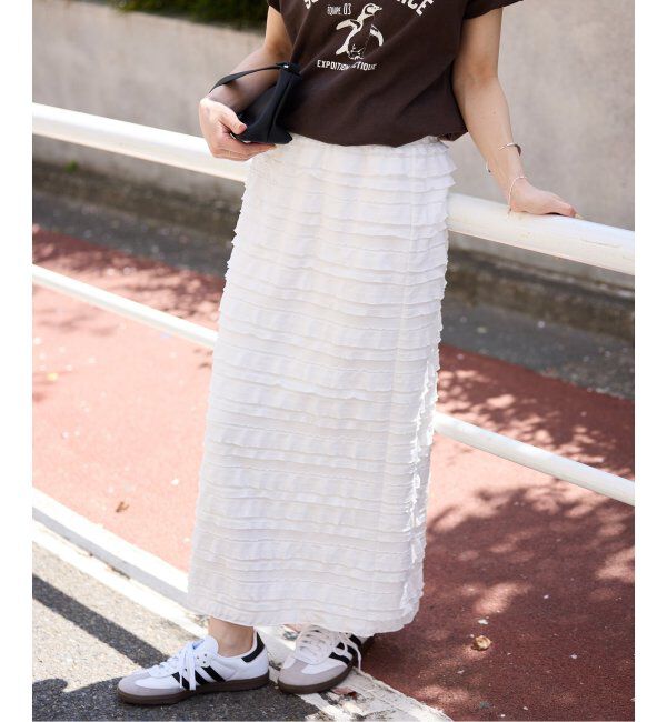 SLOBE IENA「《追加》フリルカットソータイトスカート」|スカート|
