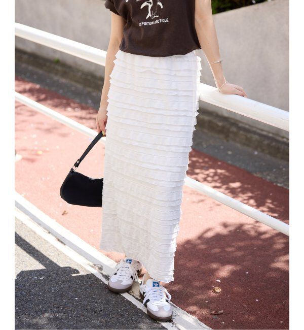 SLOBE IENA「《追加》フリルカットソータイトスカート」|スカート|