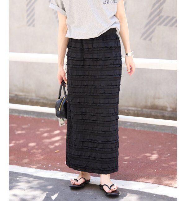 SLOBE IENA「《追加》フリルカットソータイトスカート」|スカート|