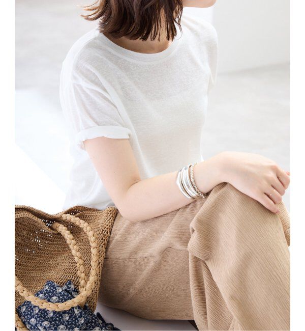 SLOBE IENA「《追加2》スラブ5分袖TEE」|Tシャツ・カットソー|