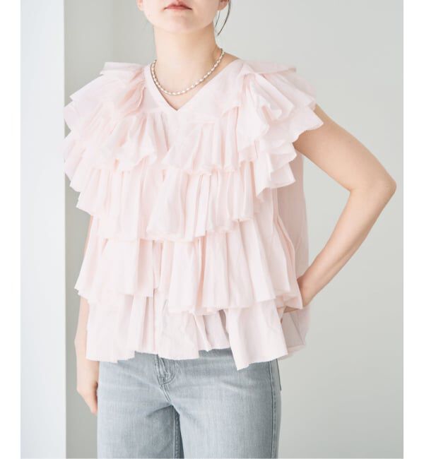 IENA「《予約》AAYUSHI/アユーシ レイヤードラッフルブラウス SFN0715」|シャツ・ブラウス|