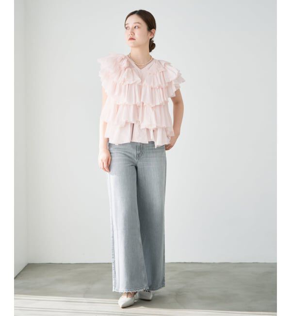 IENA「《予約》AAYUSHI/アユーシ レイヤードラッフルブラウス SFN0715」|シャツ・ブラウス|
