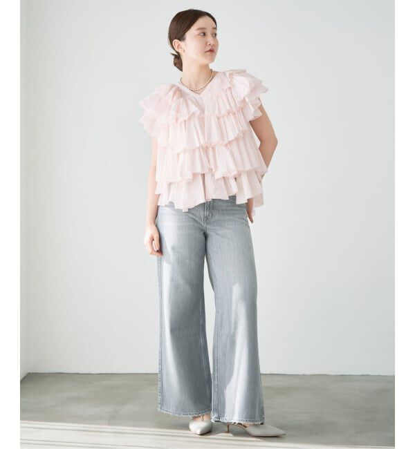IENA「《予約》AAYUSHI/アユーシ レイヤードラッフルブラウス SFN0715」|シャツ・ブラウス|