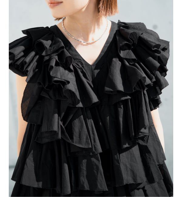 IENA「《予約》AAYUSHI/アユーシ レイヤードラッフルブラウス SFN0715」|シャツ・ブラウス|