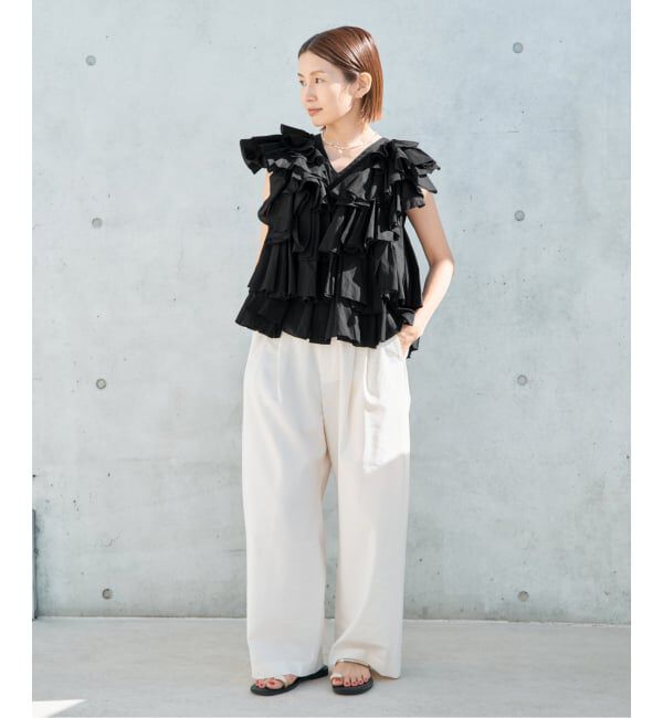 IENA「《予約》AAYUSHI/アユーシ レイヤードラッフルブラウス SFN0715」|シャツ・ブラウス|
