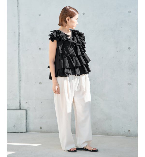 IENA「《予約》AAYUSHI/アユーシ レイヤードラッフルブラウス SFN0715」|シャツ・ブラウス|