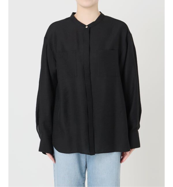 IENA「《予約》ジャガードバンドカラーブラウス」|シャツ・ブラウス|