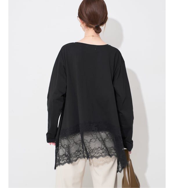 SLOBE IENA「《WEB限定/追加6予約》レースコンビカットソー」|Tシャツ・カットソー|