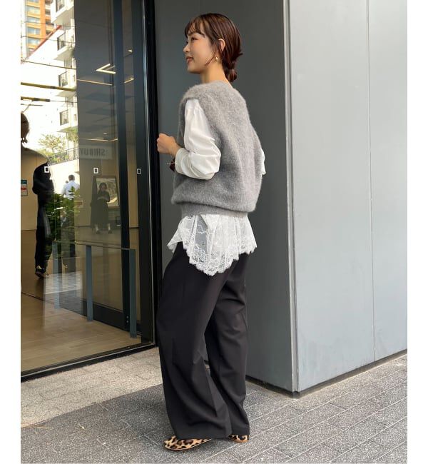 SLOBE IENA「《WEB限定/追加6予約》レースコンビカットソー」|Tシャツ・カットソー|