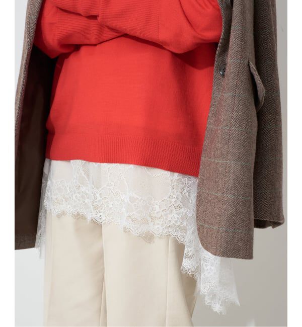 SLOBE IENA「《WEB限定/追加6予約》レースコンビカットソー」|Tシャツ・カットソー|