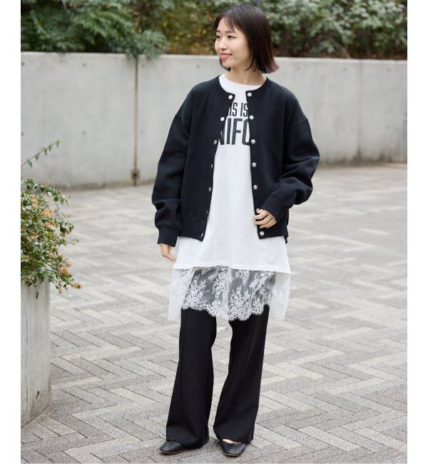 SLOBE IENA「《追加2予約》ダブルフェイスジャージースナップカーディガン」|カーディガン|