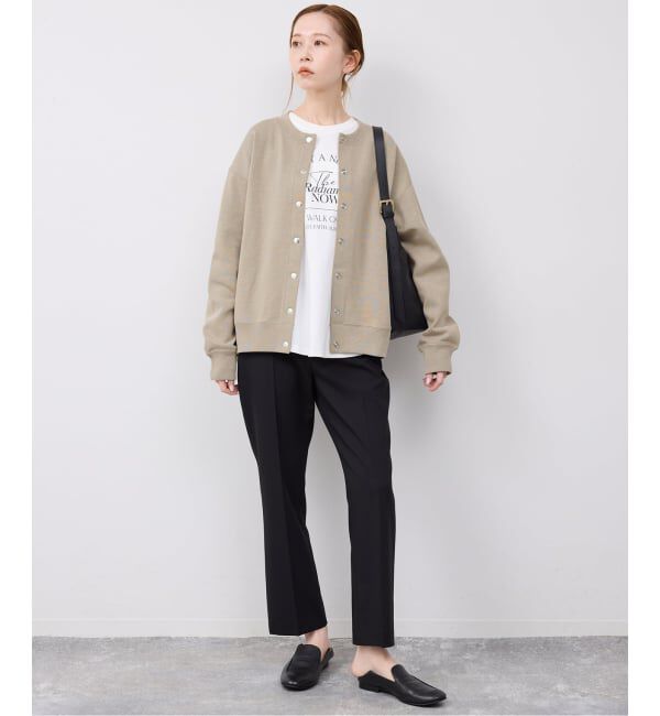 SLOBE IENA「《追加2予約》ダブルフェイスジャージースナップカーディガン」|カーディガン|