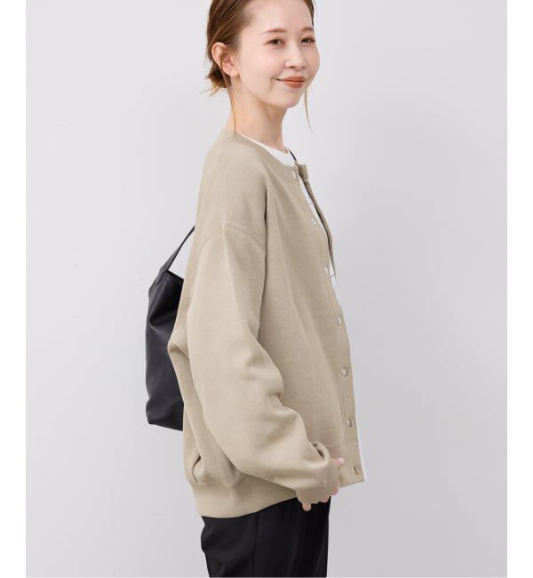 SLOBE IENA「《追加2予約》ダブルフェイスジャージースナップカーディガン」|カーディガン|
