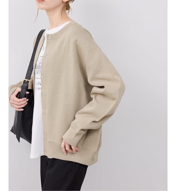 SLOBE IENA「《追加2予約》ダブルフェイスジャージースナップカーディガン」|カーディガン|