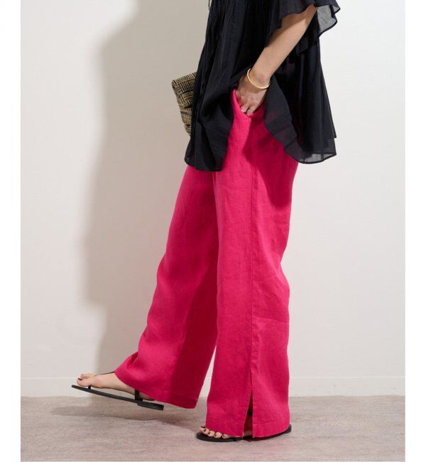 JOURNAL STANDARD relume「《追加》麻スリットイージーパンツ」|その他|ピンク