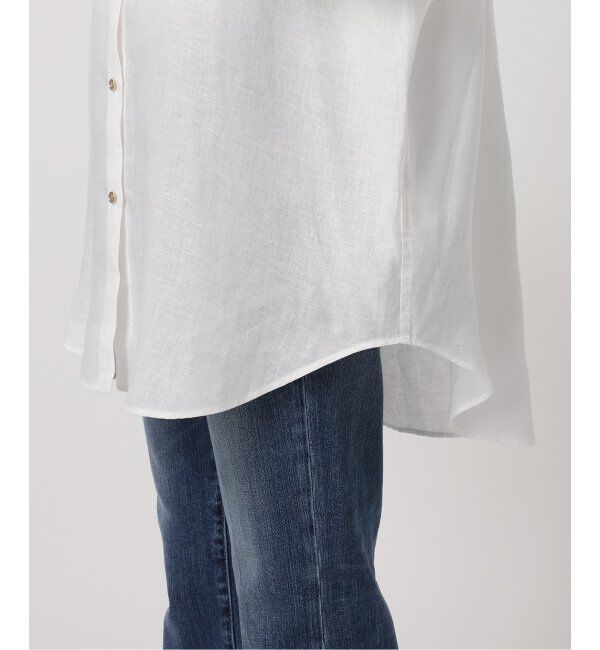 Spick and Span「《ゆったりサイズ》追加2予約 80リネンカシュクール ビッグシャツ」|シャツ・ブラウス|