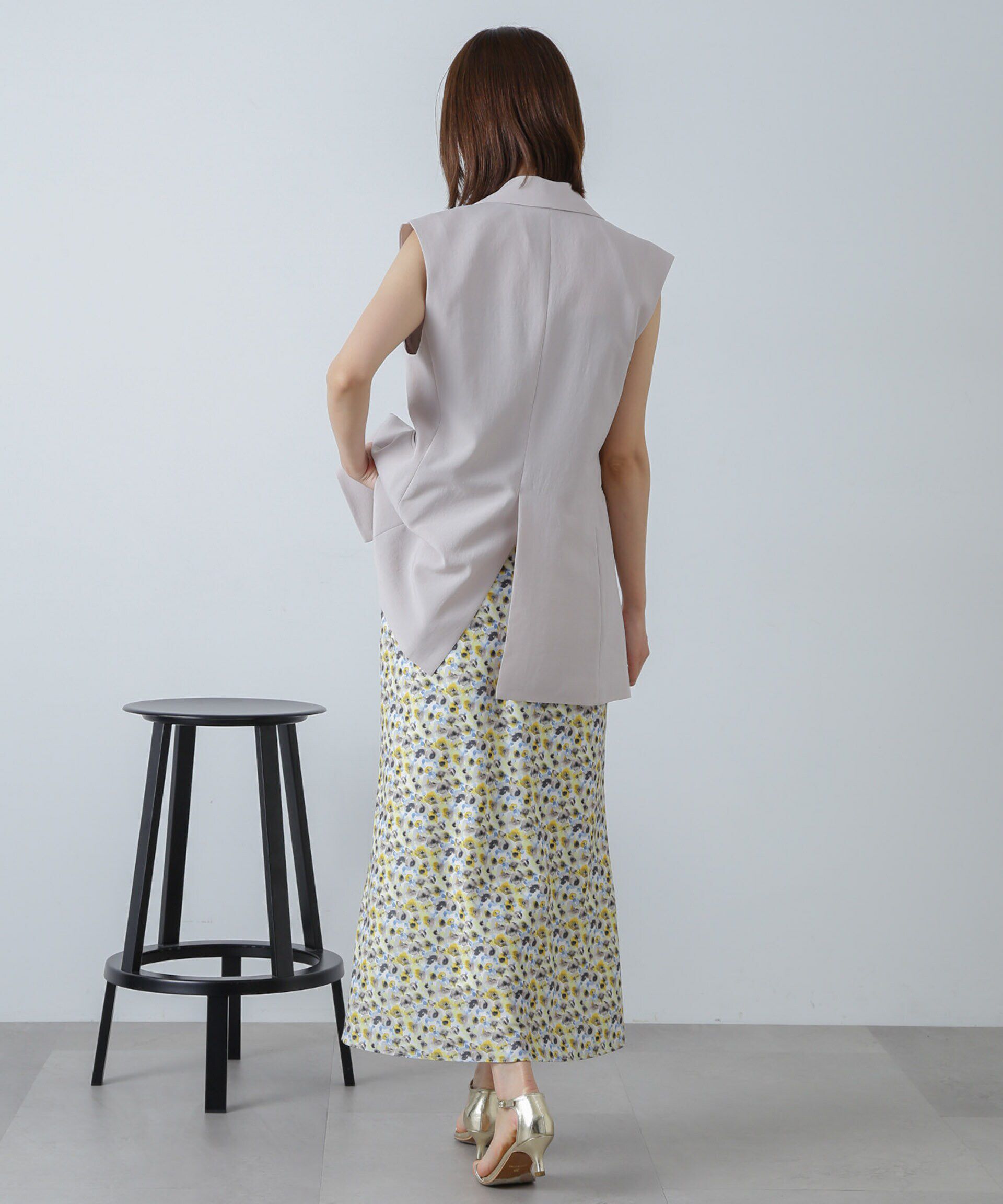 nano･universe「ボカシプリントロングスカート」|スカート|