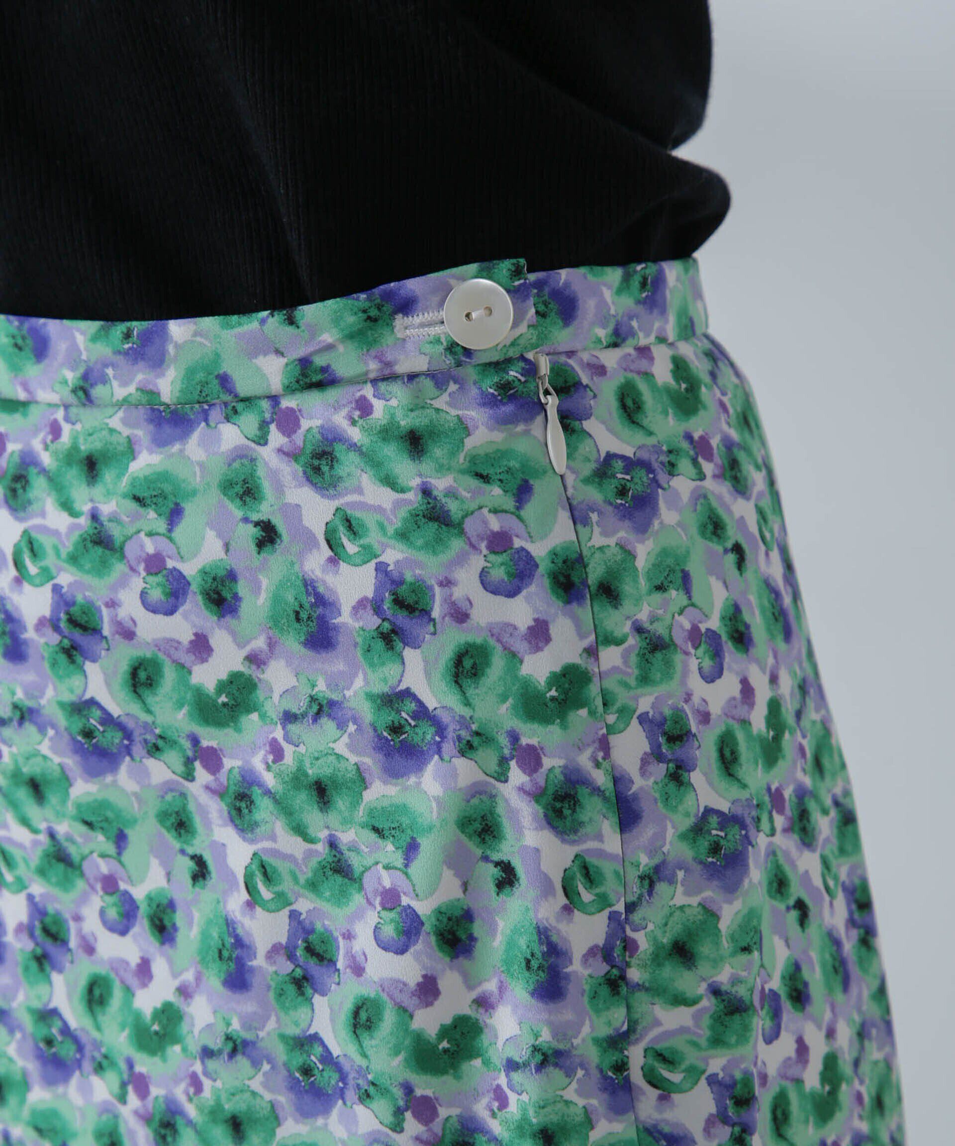 nano･universe「ボカシプリントロングスカート」|スカート|