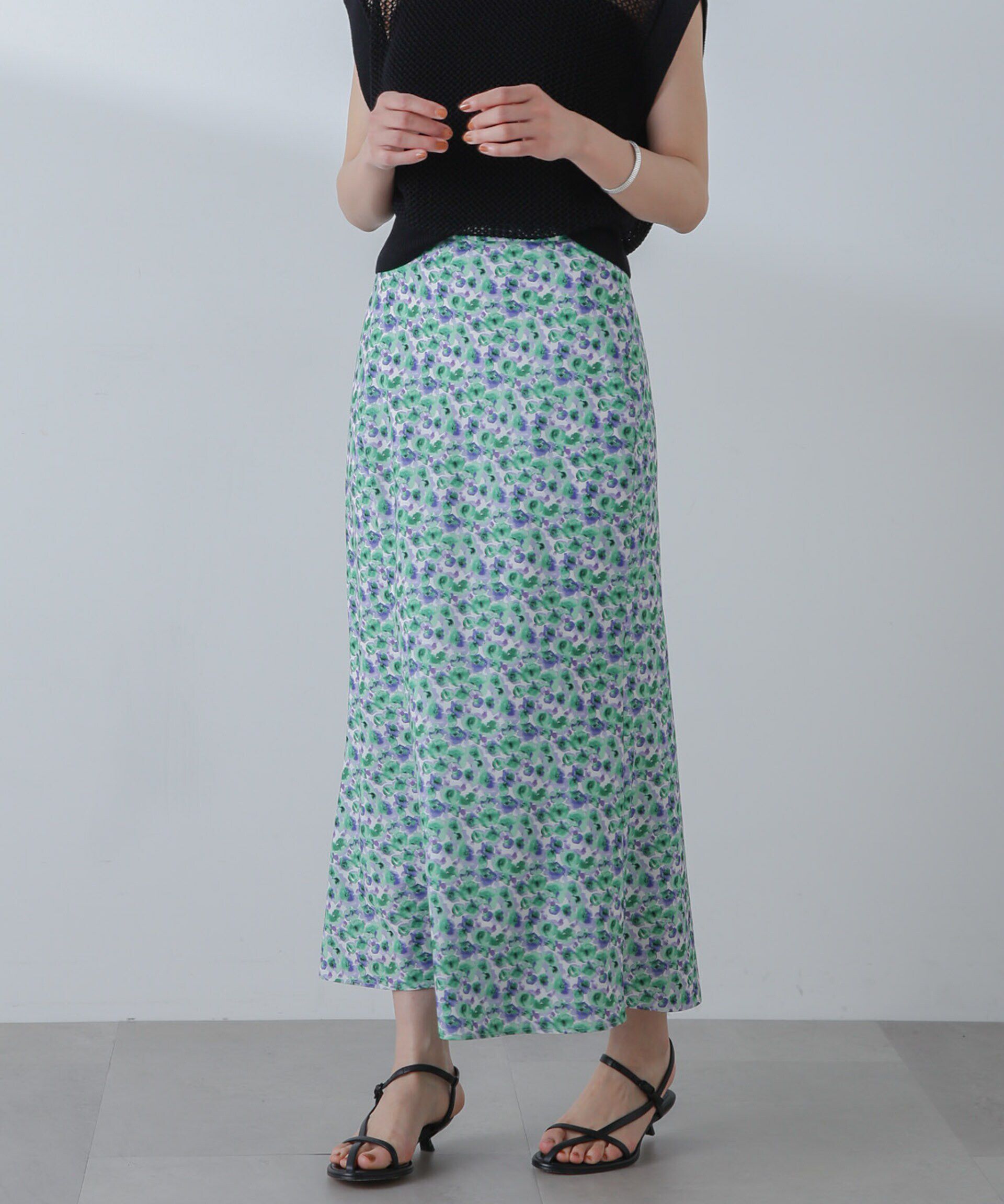 nano･universe「ボカシプリントロングスカート」|スカート|