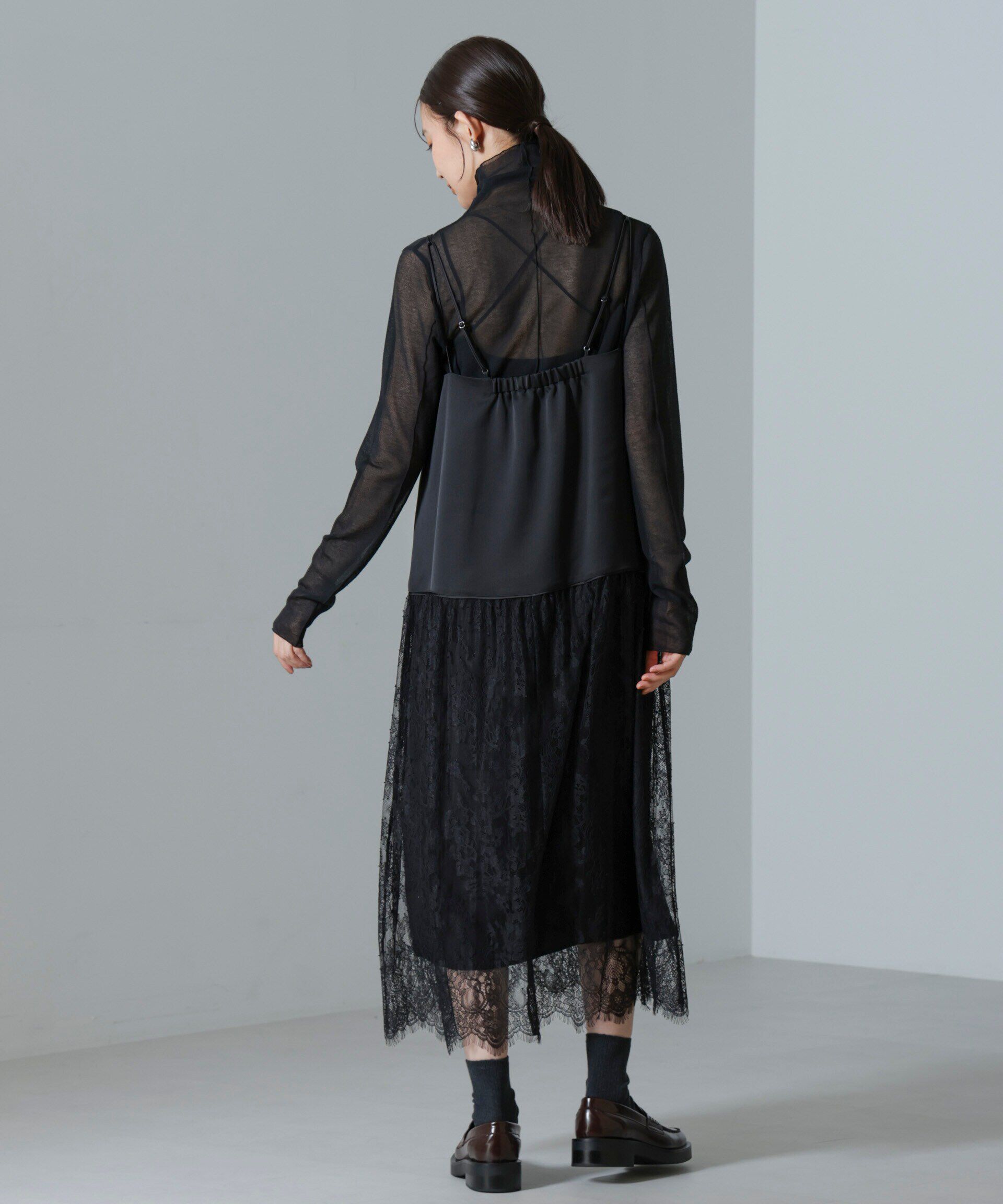 nano･universe「レース切り替えサテンキャミワンピース」|ワンピース|