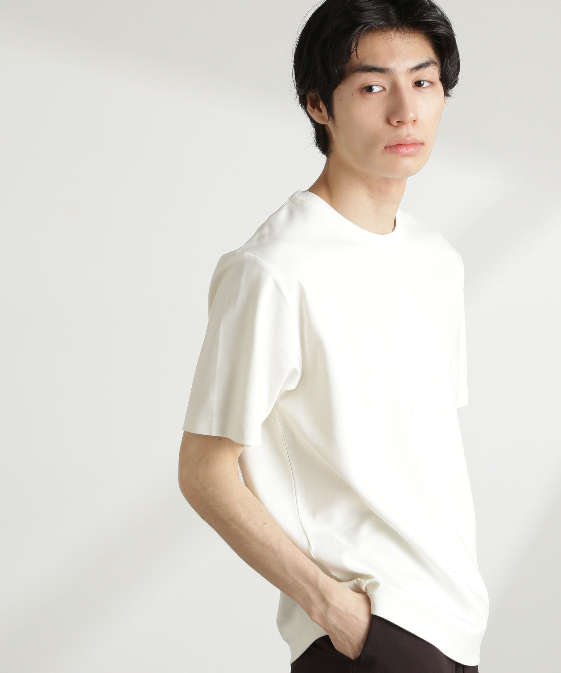 nano･universe「ダブルスムースクルーネックTシャツ 半袖」|Tシャツ・カットソー|