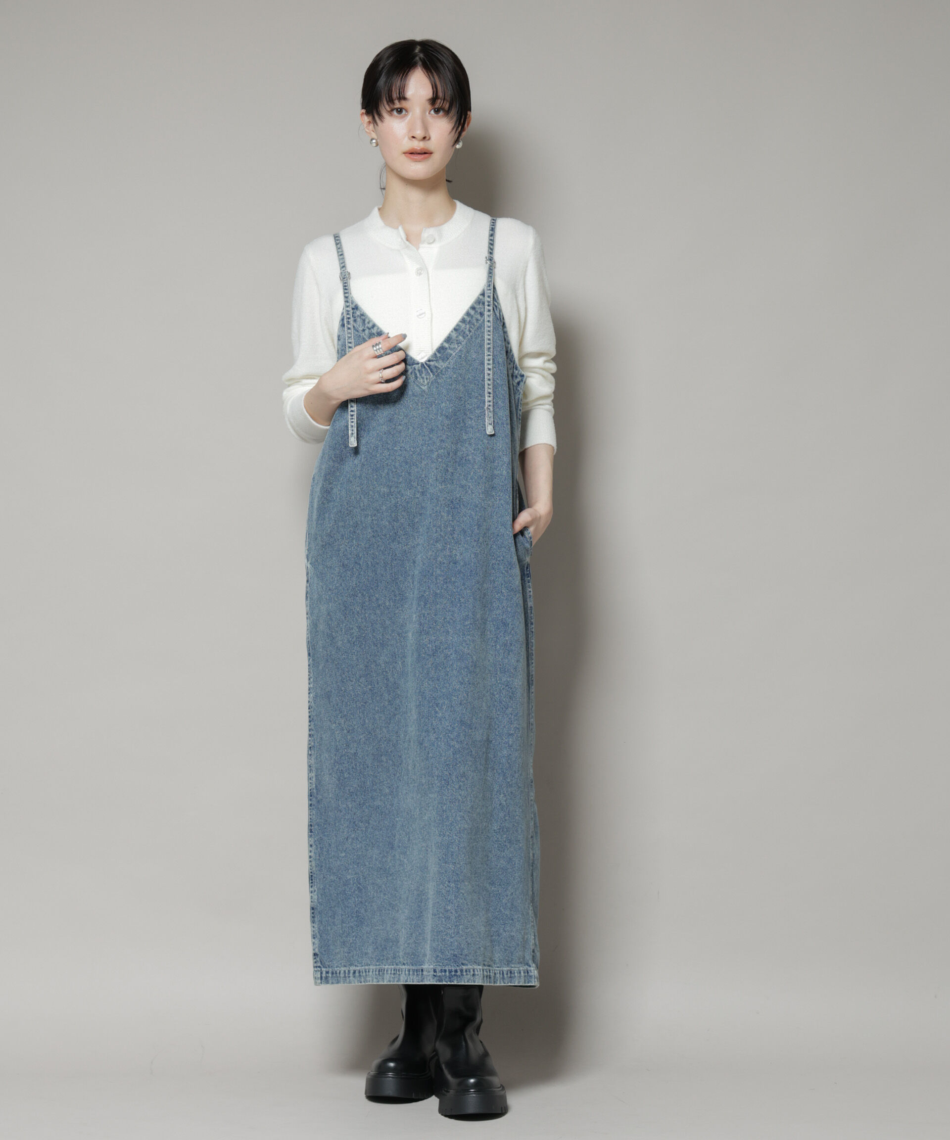 nano･universe「ミニラメシャギークルーネックカーディガン」|ニット・セーター|