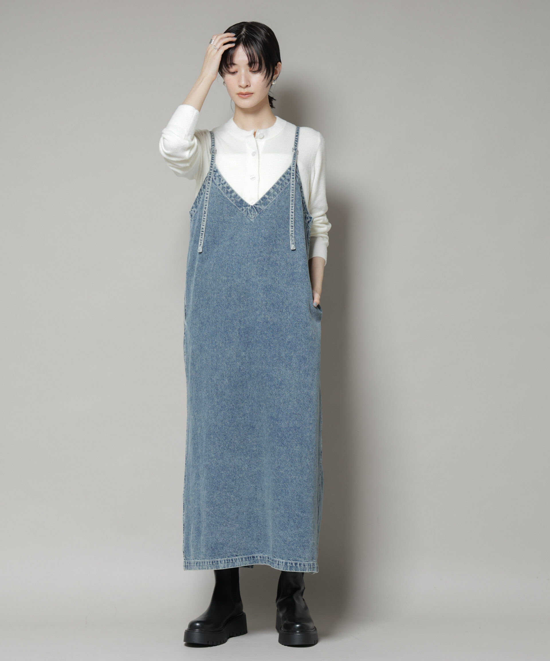 nano･universe「ミニラメシャギークルーネックカーディガン」|ニット・セーター|