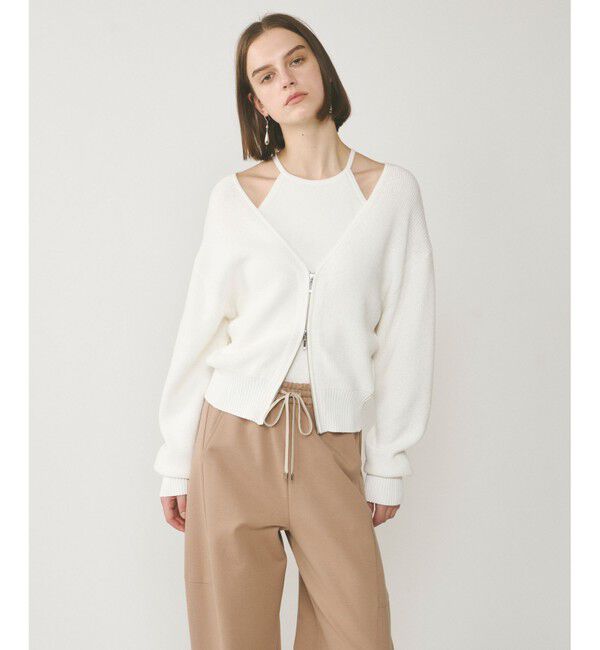  「ハイゲージ畦ニットカーディガン」|カーディガン|ホワイト