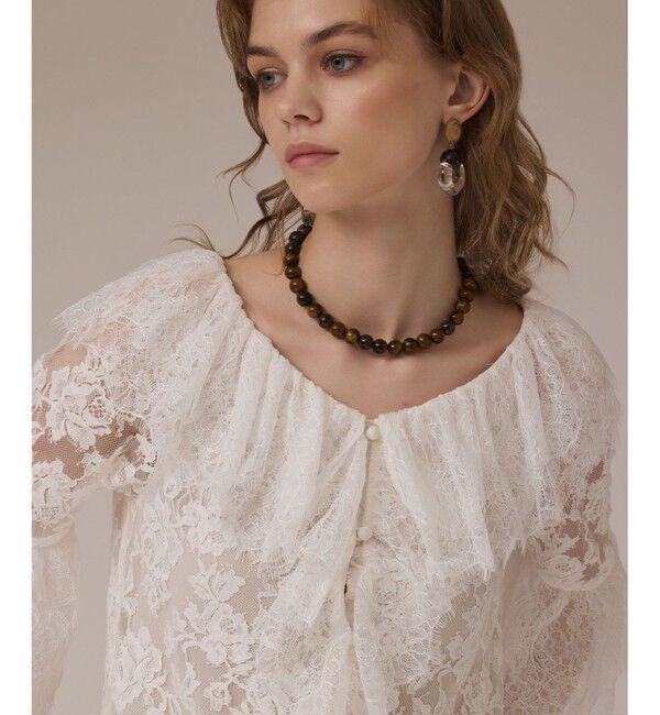 Diagram「レースコンビフリルブラウス」|シャツ・ブラウス|ホワイト