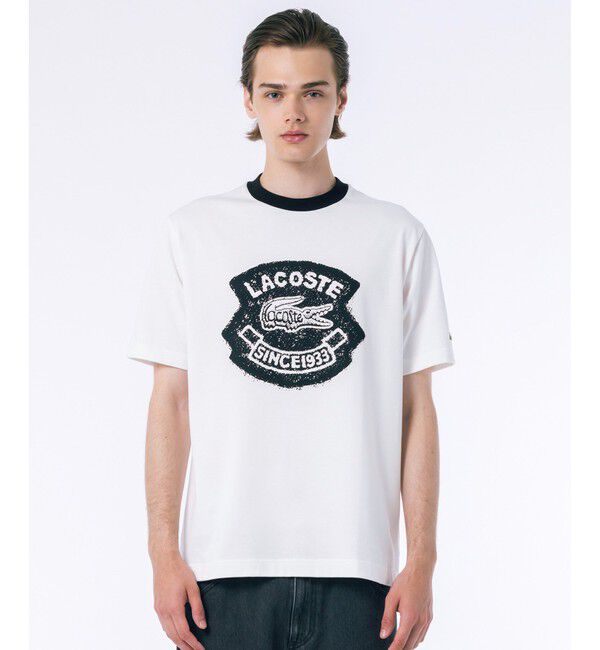 LACOSTE「ヴィンテージプリントリンガーTシャツ」|Tシャツ・カットソー|オフホワイト
