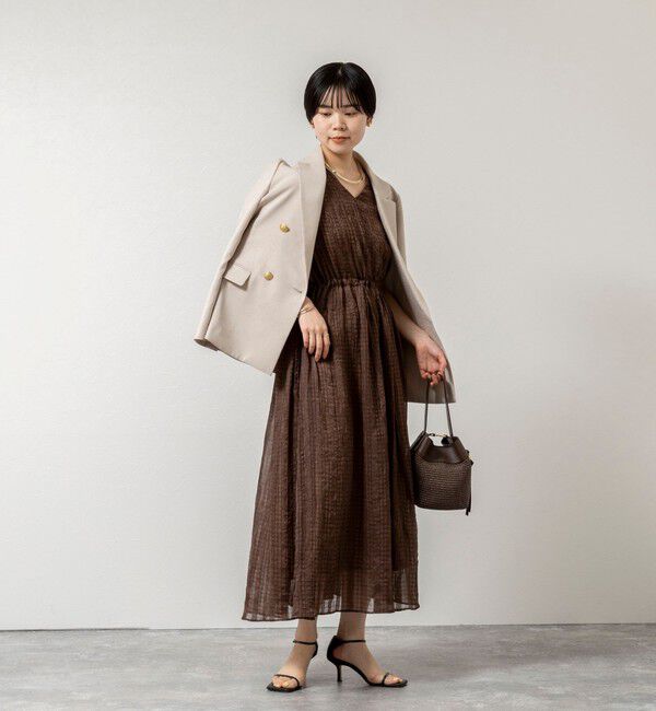 NOLLEY'S「【WEB限定】ウォッシャブルシアーチェックワンピース」|ワンピース|